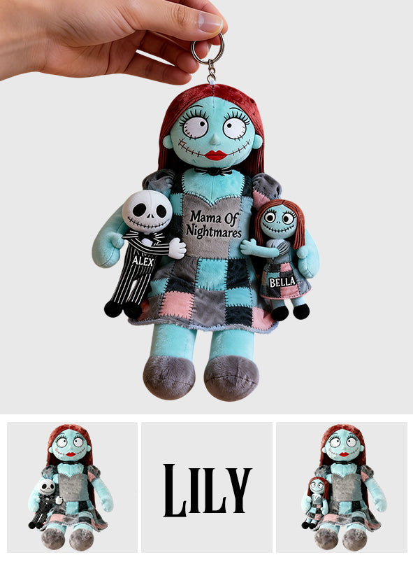 Personalized Nightmare Plush Keychain Custom Name Gift Plush Keychain GradoCreations