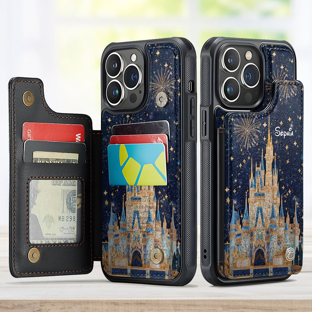 Personalized Magical Castle Wallet Phone Case Custom Name Gift Fully Printed Wallet Phone Case GradoCreations