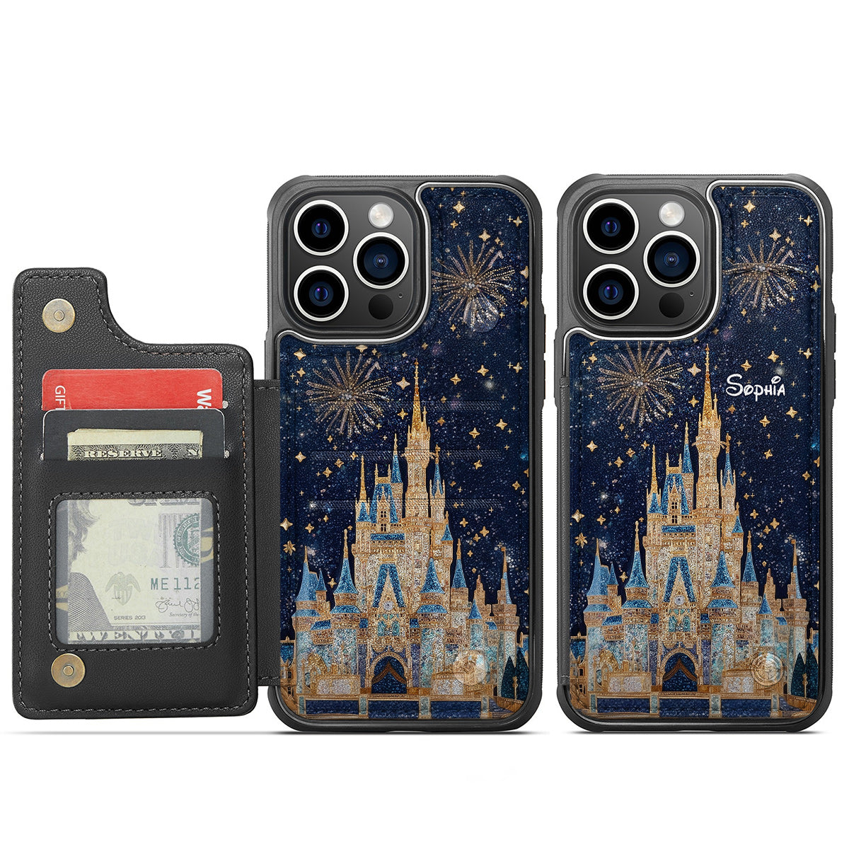 Personalized Magical Castle Wallet Phone Case Custom Name Gift Fully Printed Wallet Phone Case GradoCreations