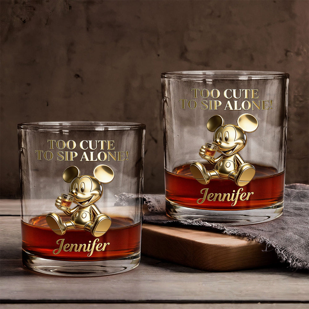 Personalized Mouse Whiskey Glass Custom Name Gift for Dad Whiskey Glass GradoCreations
