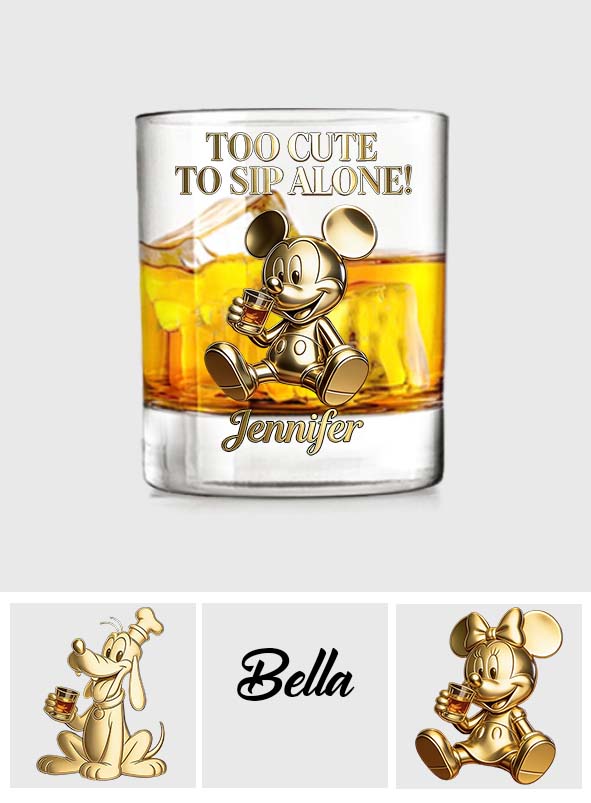 Personalized Mouse Whiskey Glass Custom Name Gift for Dad Whiskey Glass GradoCreations