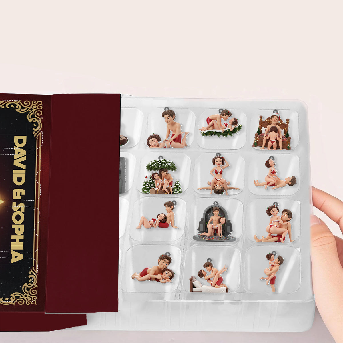 Personalized Holiday Advent Calendar with Mini Ornaments Gift Advent Calendar With Ornaments GradoCreations