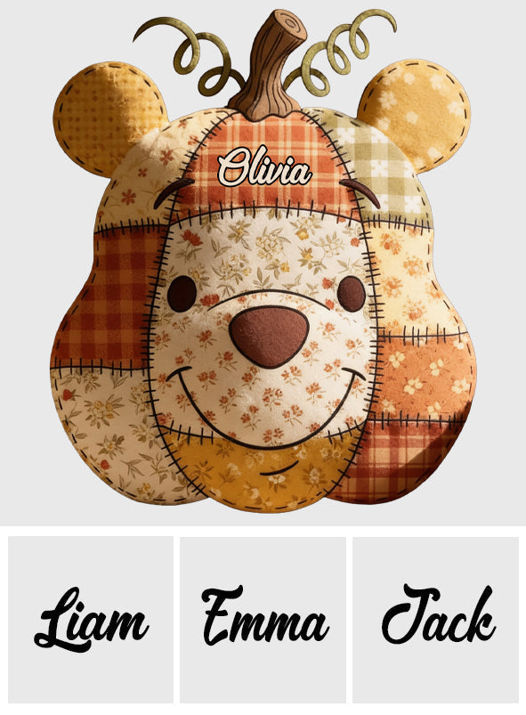 Personalized Honey Bear Faux Fur Pillow Custom Name Gift Premium Faux Fur Pillow GradoCreations