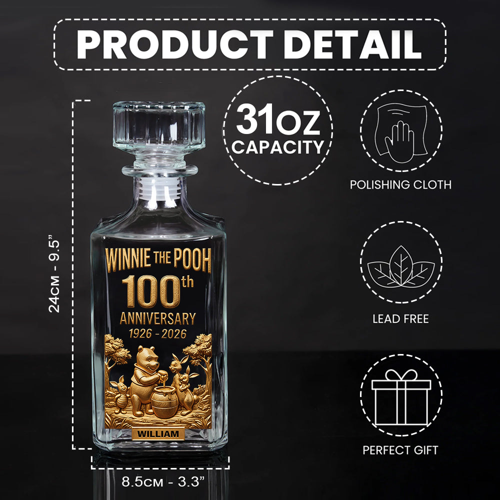 Personalized Whiskey Decanter Set for 100th Anniversary Gift Whiskey Decanter Set GradoCreations