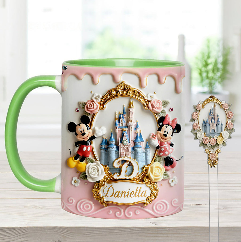 Personalized Magic Castle Mouse Mug Set with Acrylic Stirrer Gift Set Accent Mug with Acrylic Stirrers GradoCreations