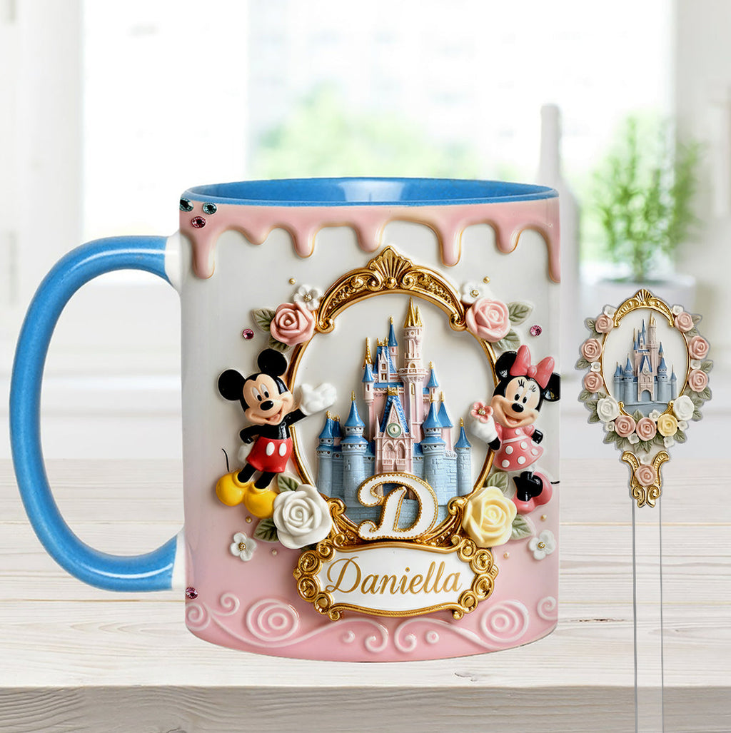 Personalized Magic Castle Mouse Mug Set with Acrylic Stirrer Gift Set Accent Mug with Acrylic Stirrers GradoCreations
