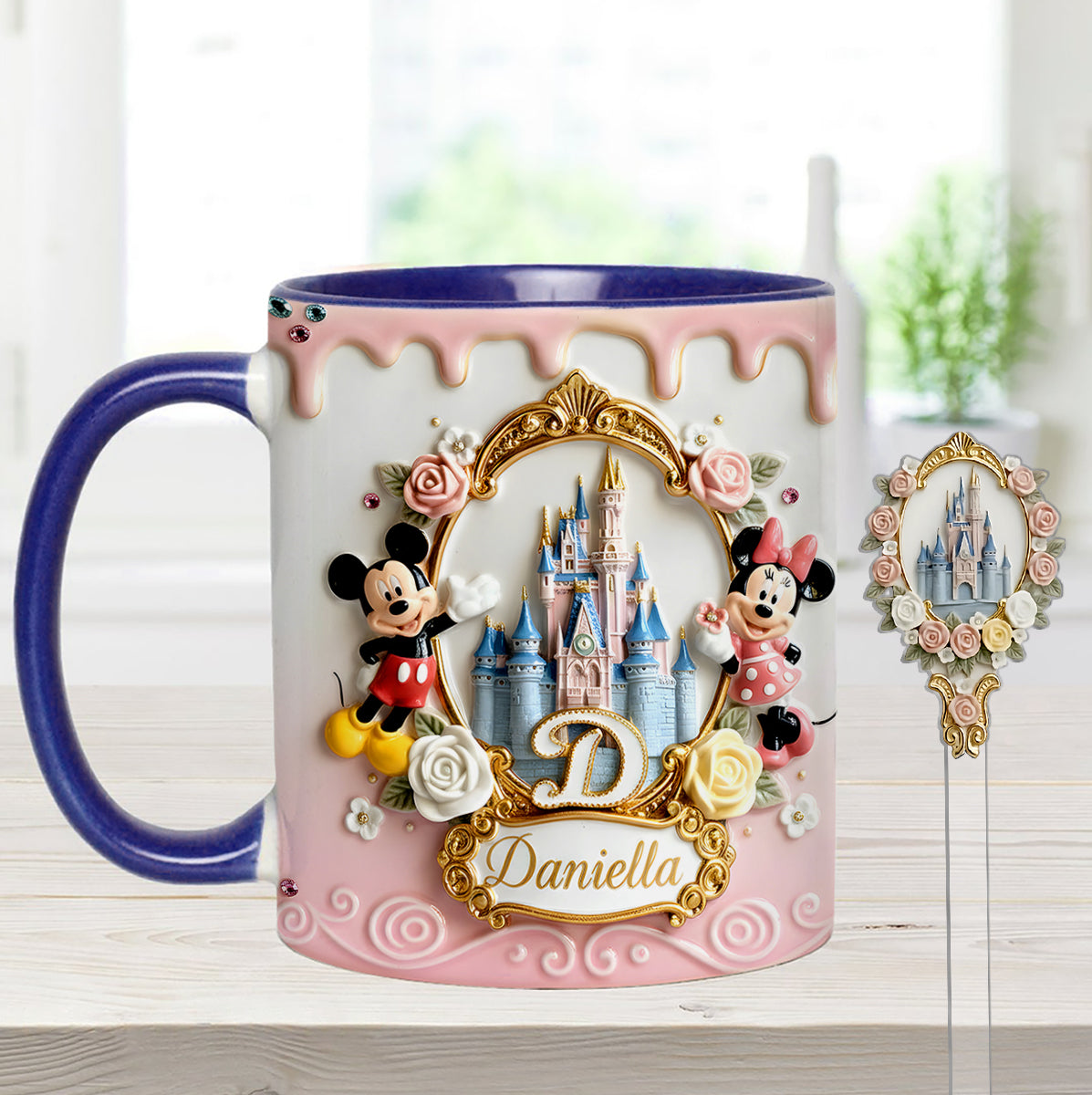 Personalized Magic Castle Mouse Mug Set with Acrylic Stirrer Gift Set Accent Mug with Acrylic Stirrers GradoCreations