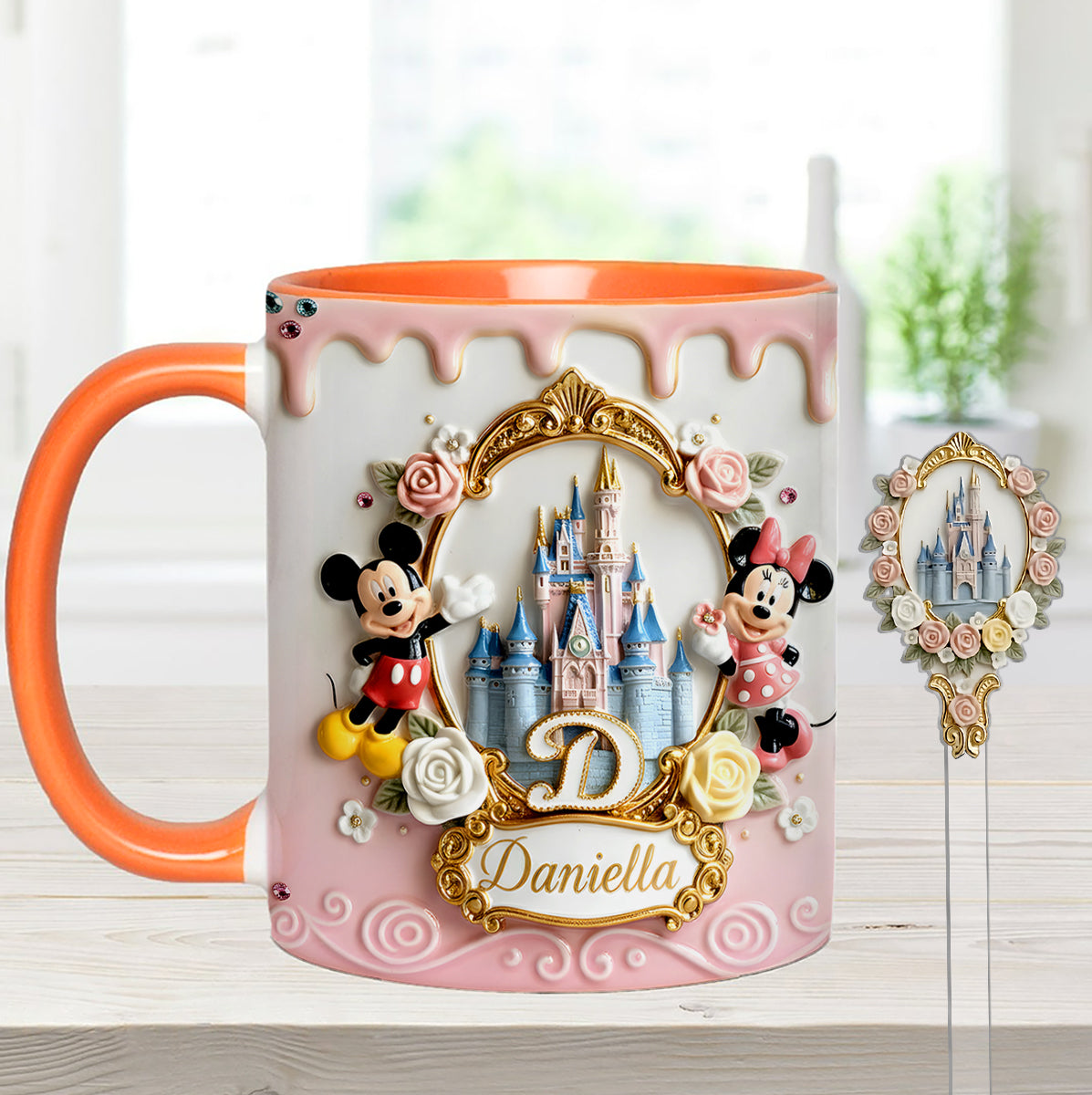 Personalized Magic Castle Mouse Mug Set with Acrylic Stirrer Gift Set Accent Mug with Acrylic Stirrers GradoCreations