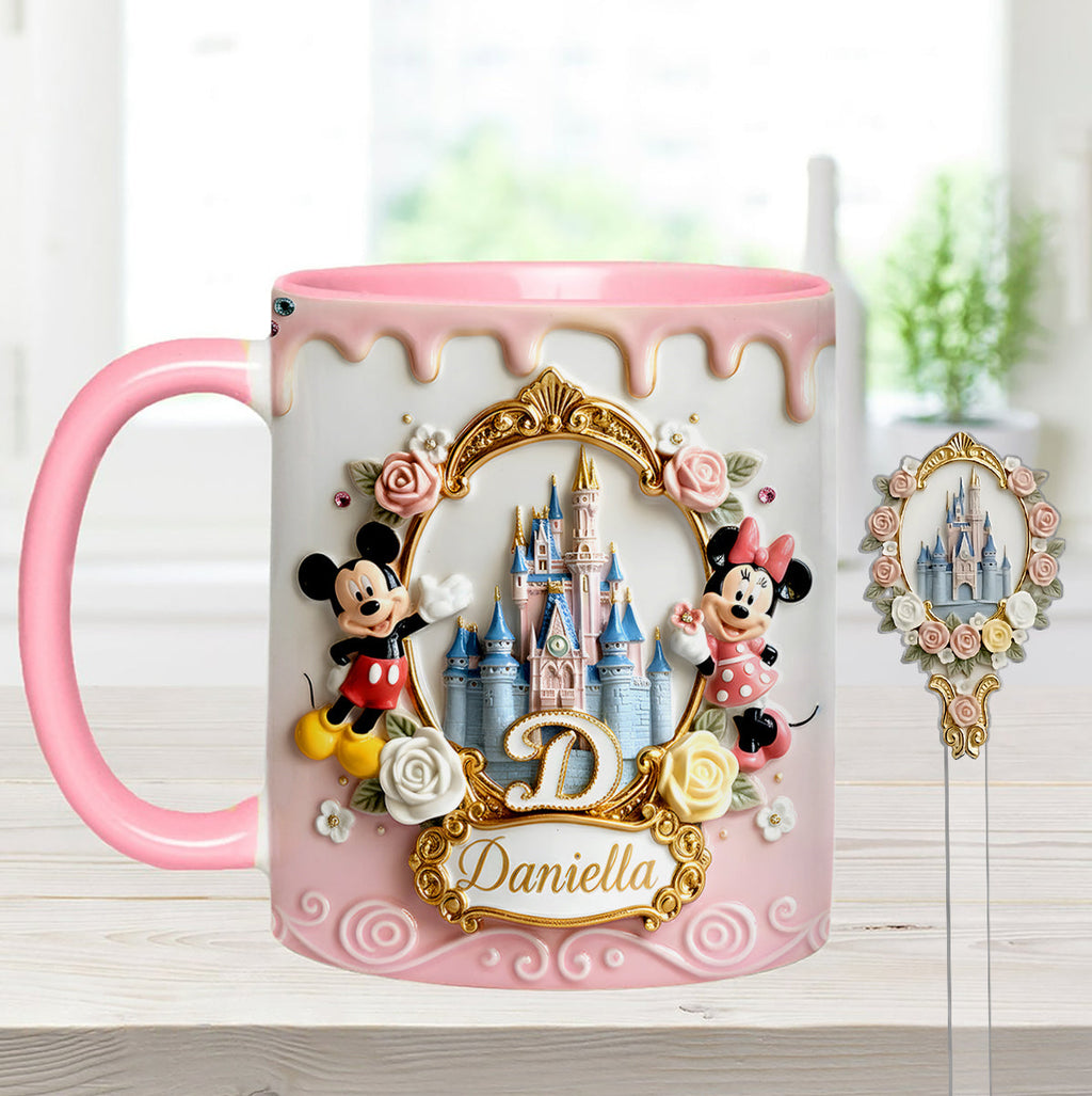 Personalized Magic Castle Mouse Mug Set with Acrylic Stirrer Gift Set Accent Mug with Acrylic Stirrers GradoCreations