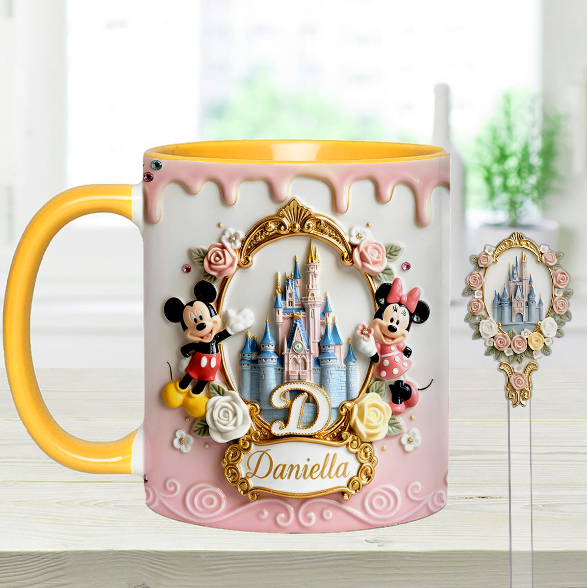 Personalized Magic Castle Mouse Mug Set with Acrylic Stirrer Gift Set Accent Mug with Acrylic Stirrers GradoCreations