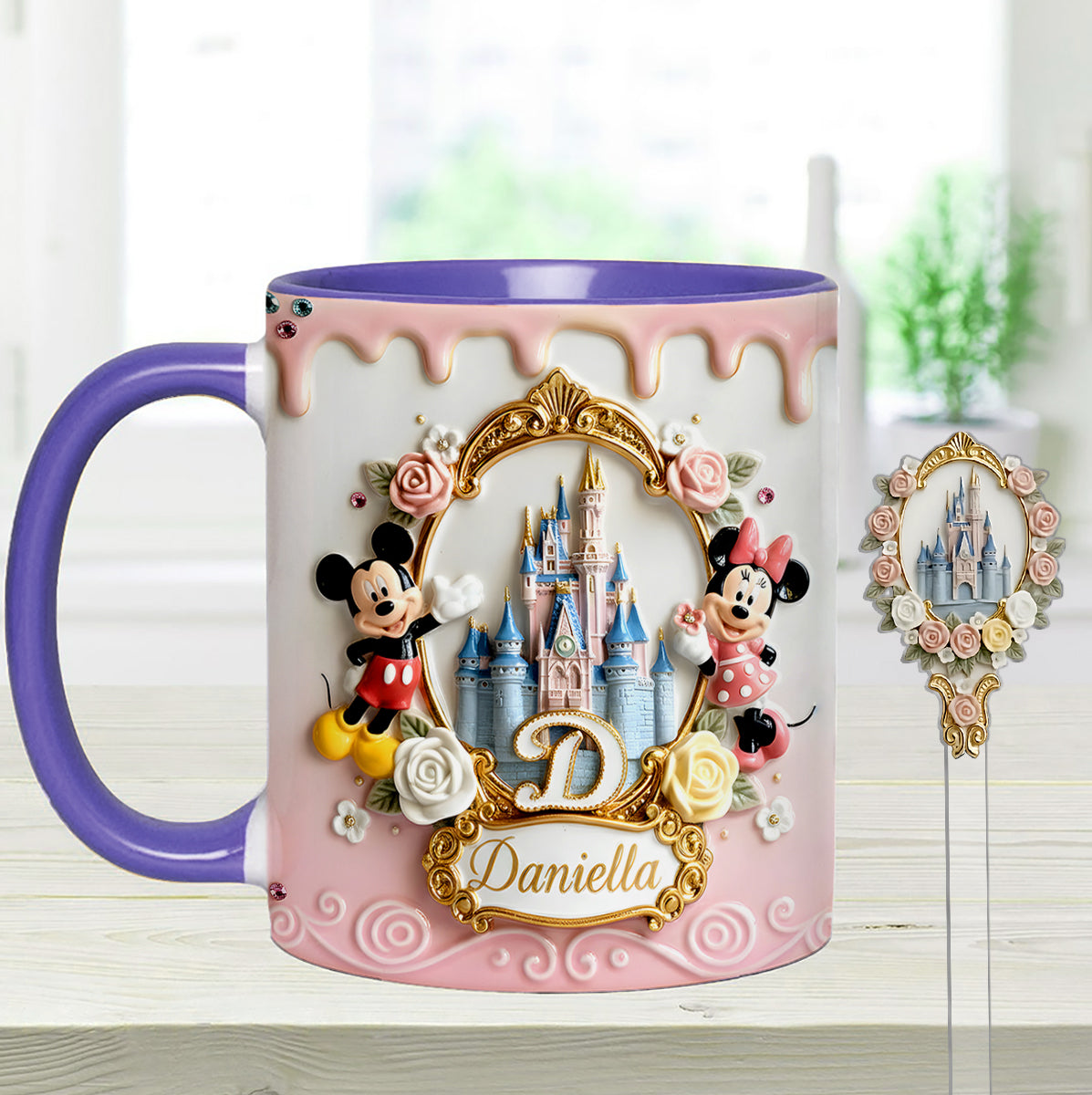 Personalized Magic Castle Mouse Mug Set with Acrylic Stirrer Gift Set Accent Mug with Acrylic Stirrers GradoCreations