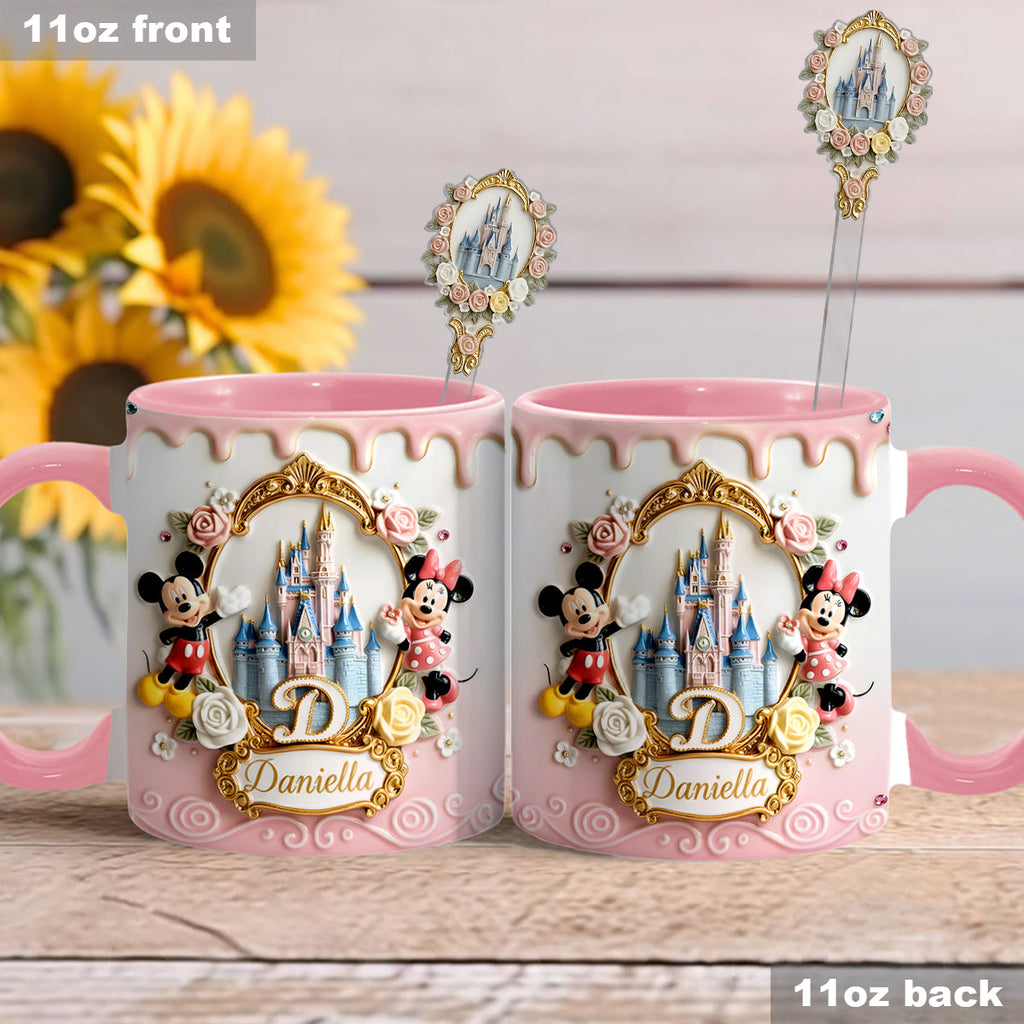 Personalized Magic Castle Mouse Mug Set with Acrylic Stirrer Gift Set Accent Mug with Acrylic Stirrers GradoCreations