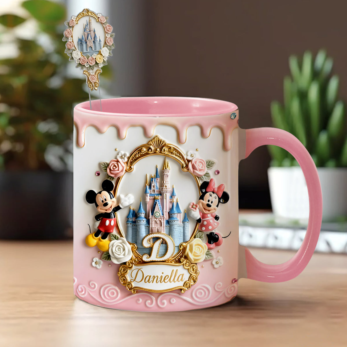 Personalized Magic Castle Mouse Mug Set with Acrylic Stirrer Gift Set Accent Mug with Acrylic Stirrers GradoCreations