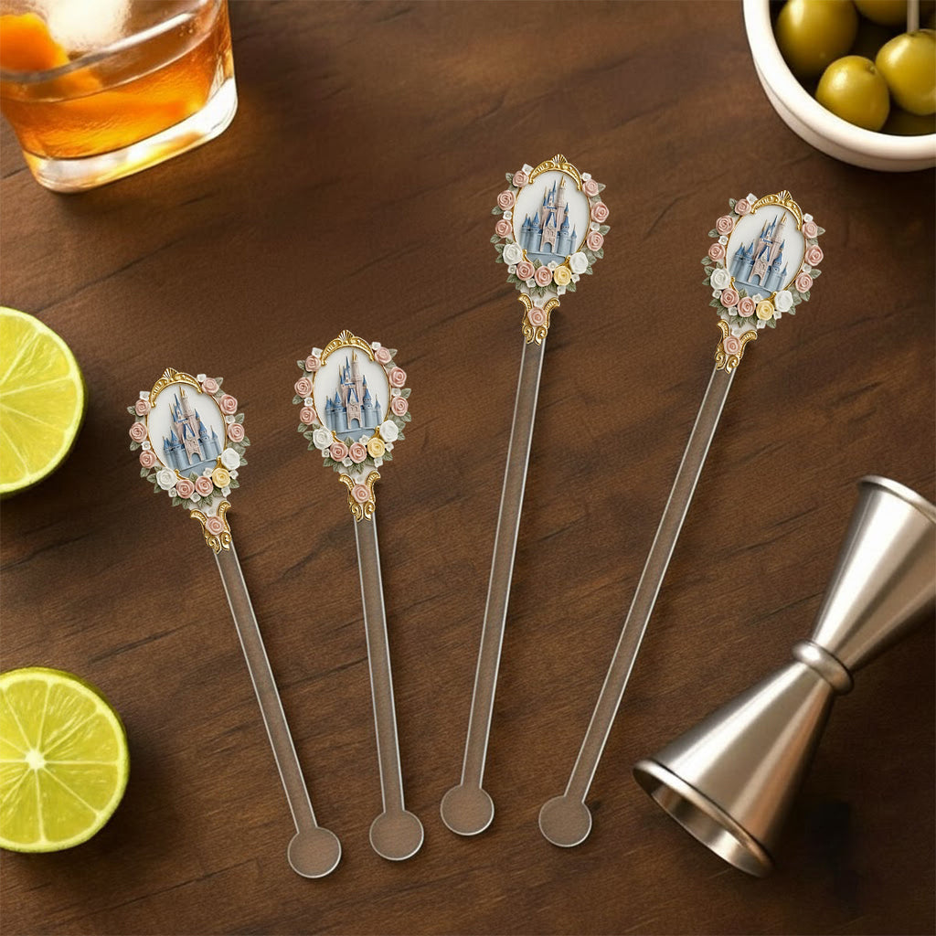 Personalized Magic Castle Mouse Mug Set with Acrylic Stirrer Gift Set Accent Mug with Acrylic Stirrers GradoCreations