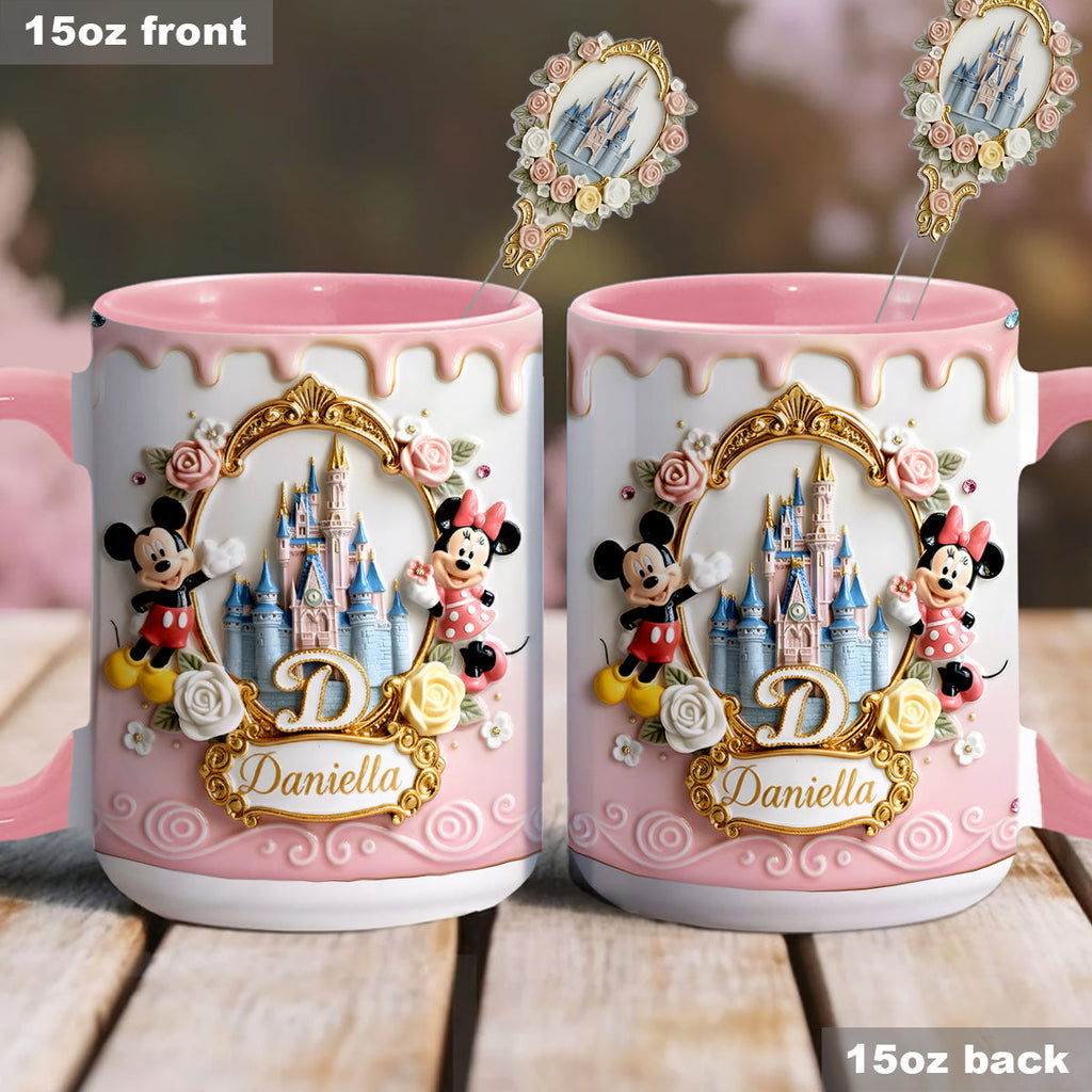 Personalized Magic Castle Mouse Mug Set with Acrylic Stirrer Gift Set Accent Mug with Acrylic Stirrers GradoCreations