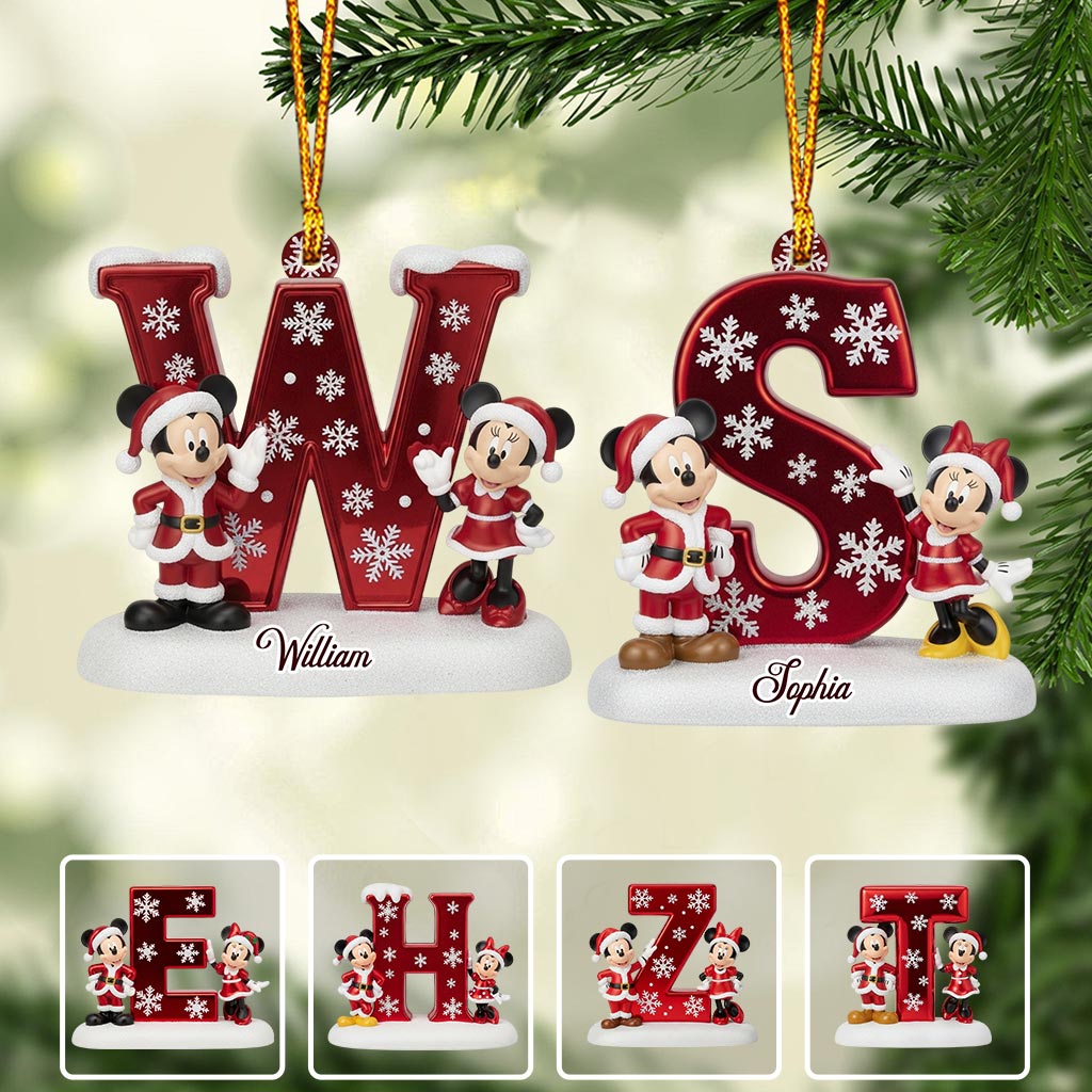 Personalized Mickey Mouse Ornament Custom Name Holiday Gift Ornament GradoCreations