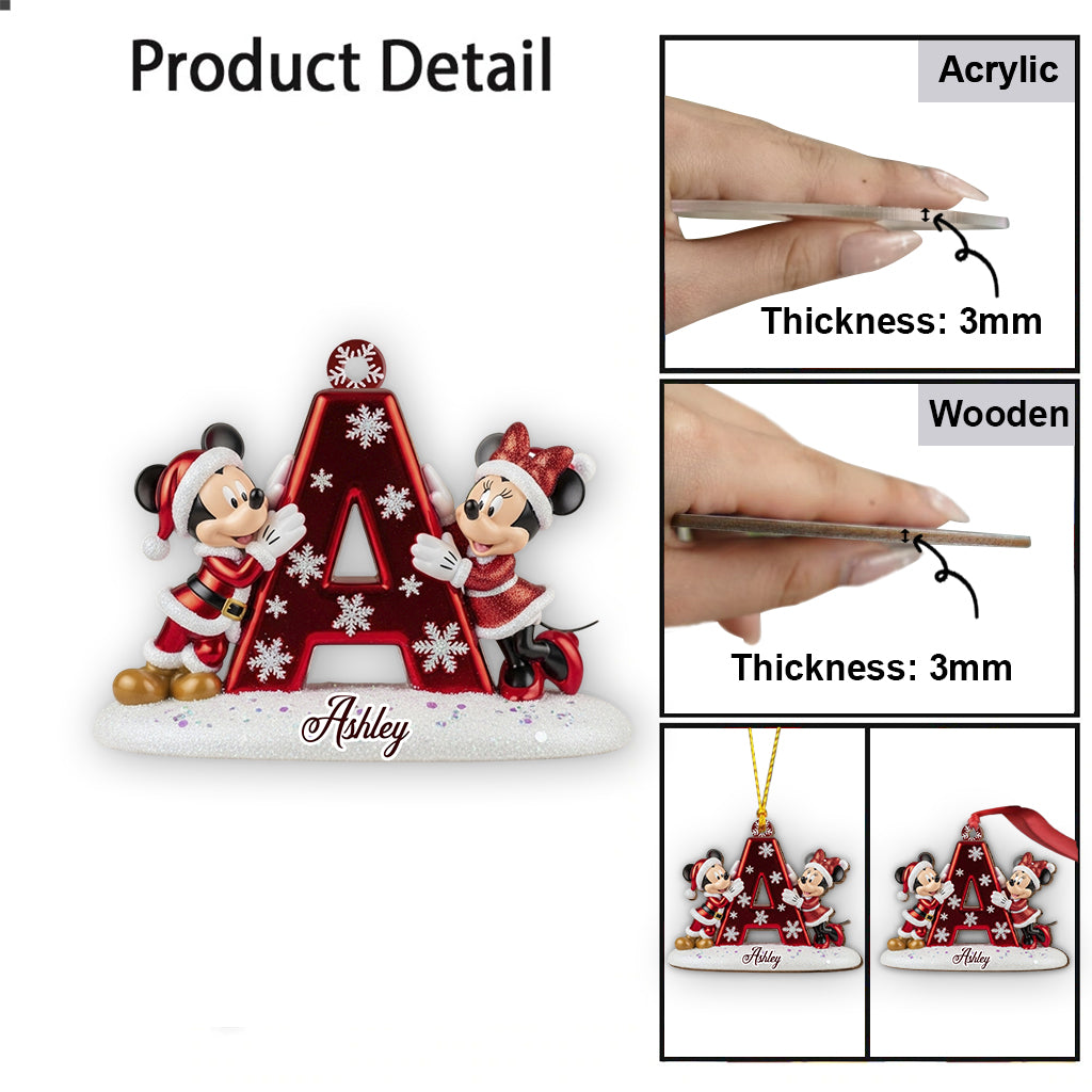 Personalized Mickey Mouse Ornament Custom Name Holiday Gift Ornament GradoCreations