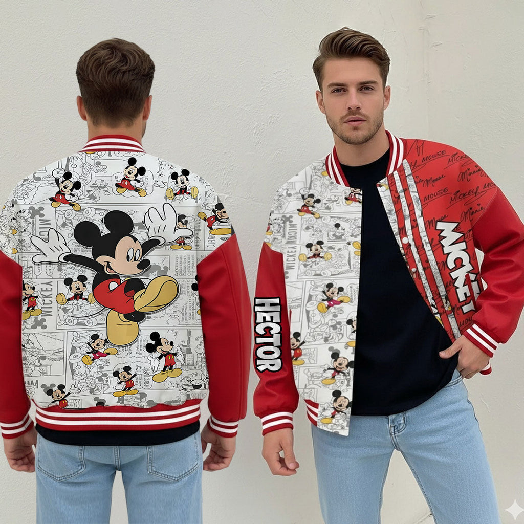 Personalized Mickey Mouse Varsity Jacket Custom Name Gift Varsity Jacket GradoCreations