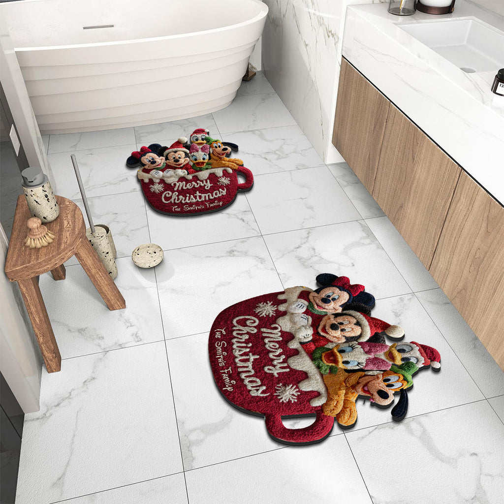Personalized Disney Non-Slip Tufted Rug with Family Name for Christmas Non-Slip Tufted Rug GradoCreations