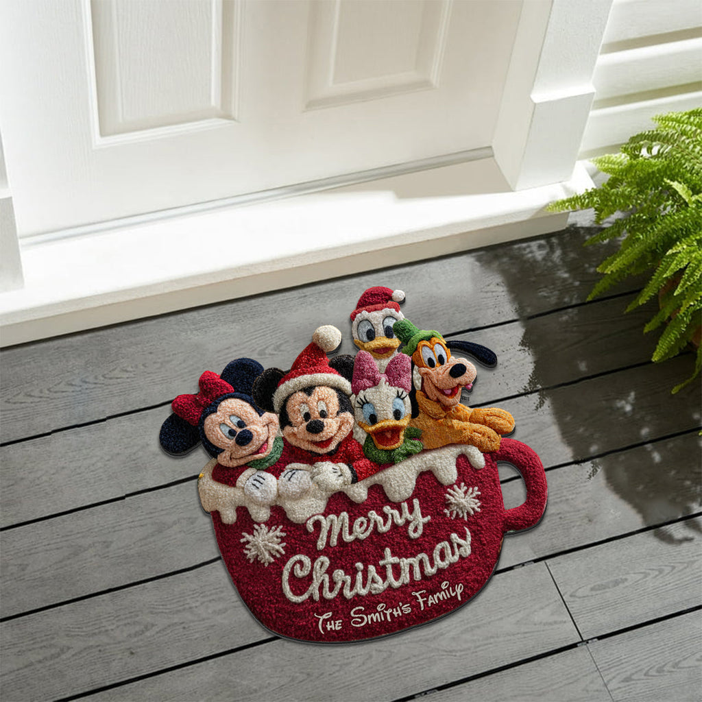 Personalized Disney Non-Slip Tufted Rug with Family Name for Christmas Non-Slip Tufted Rug GradoCreations