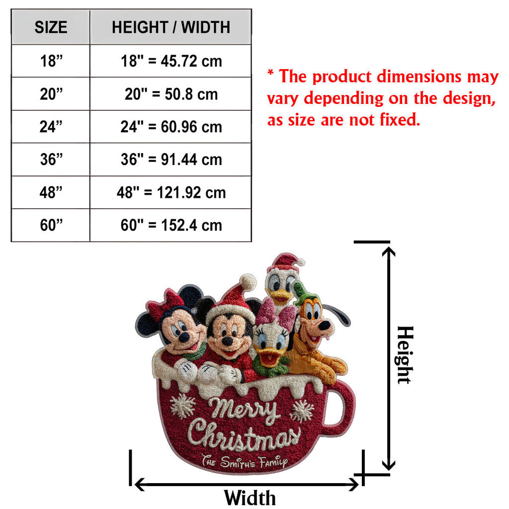 Personalized Disney Non-Slip Tufted Rug with Family Name for Christmas Non-Slip Tufted Rug GradoCreations