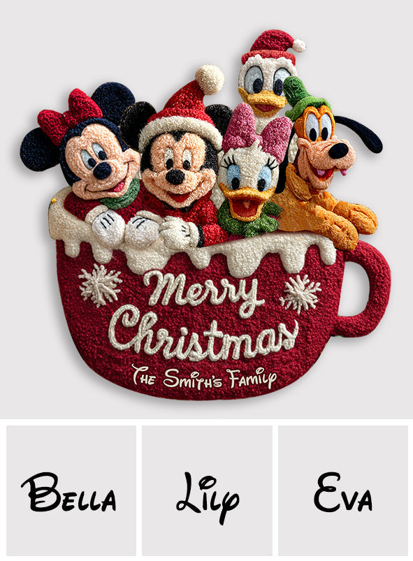 Personalized Disney Non-Slip Tufted Rug with Family Name for Christmas Non-Slip Tufted Rug GradoCreations