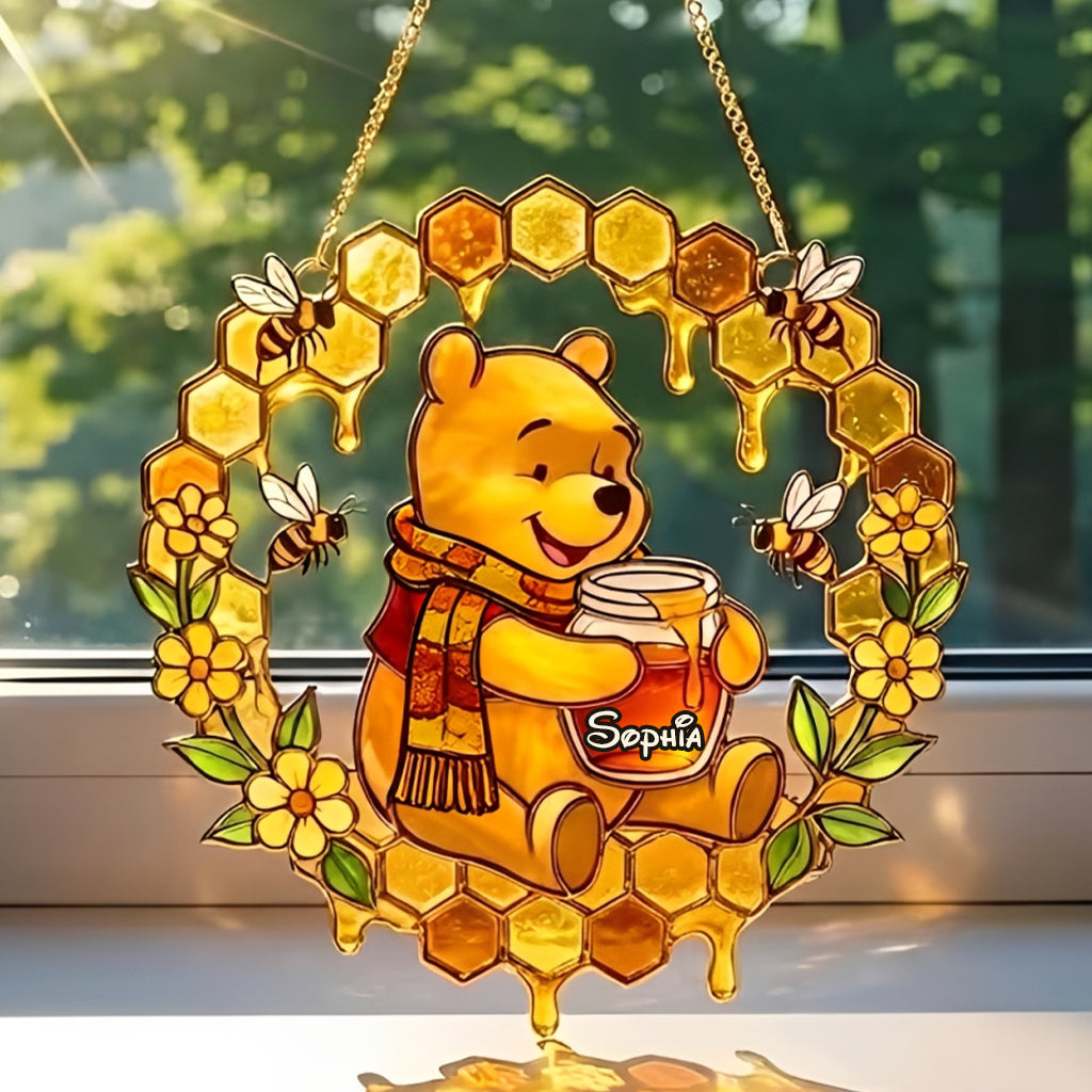 Personalized Honey Bear Window Hanging Suncatcher Gift for Movie Fans Window Hanging Suncatcher GradoCreations