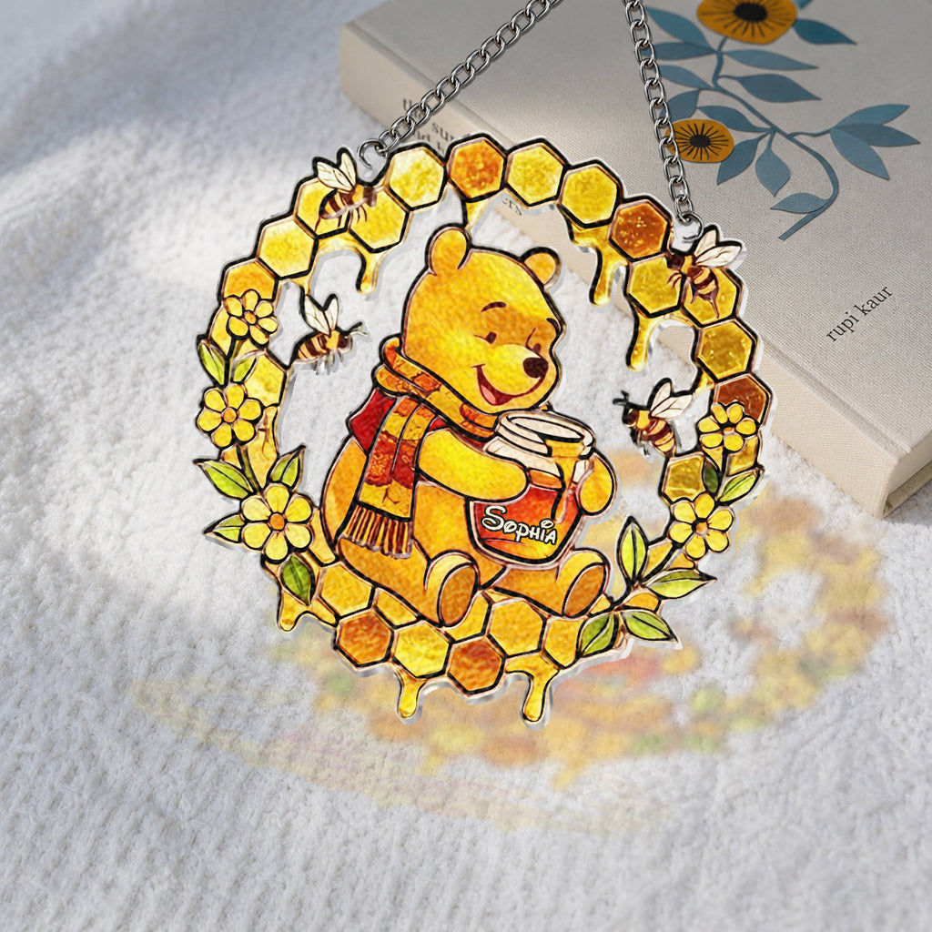 Personalized 3D Printed Bear Glass Suncatcher for Home Decor 3D Printed Glass Suncatcher GradoCreations