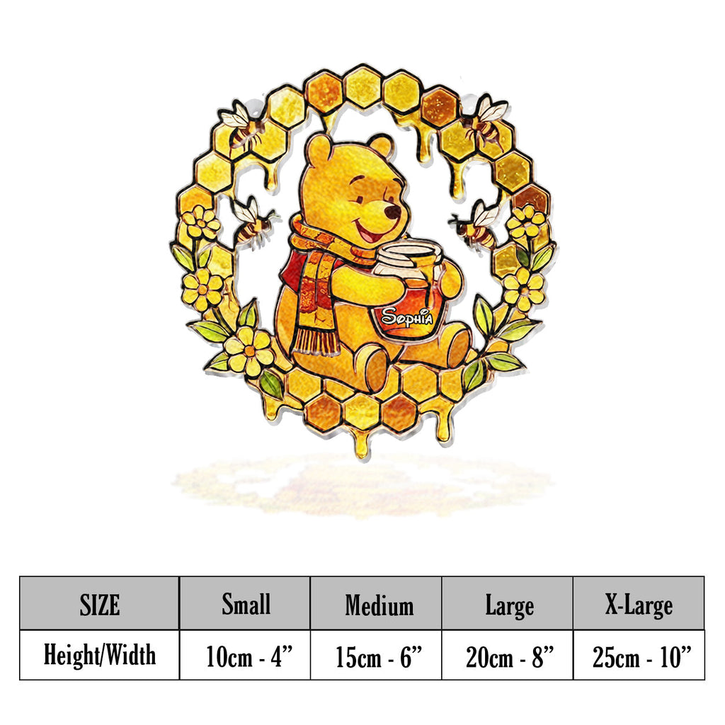 Personalized 3D Printed Bear Glass Suncatcher for Home Decor 3D Printed Glass Suncatcher GradoCreations
