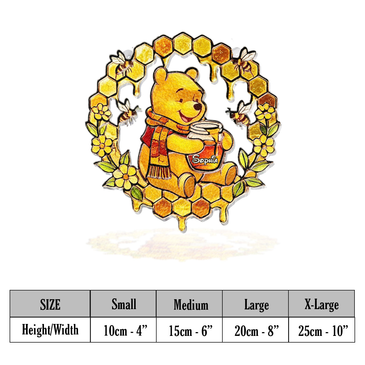 Personalized 3D Printed Bear Glass Suncatcher for Home Decor 3D Printed Glass Suncatcher GradoCreations