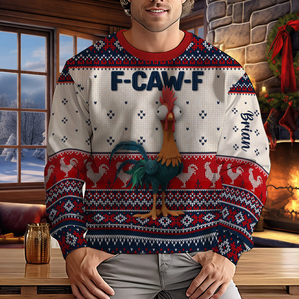 Personalized Chicken Ugly Sweater Funny Gift for Christmas Ugly Sweater GradoCreations