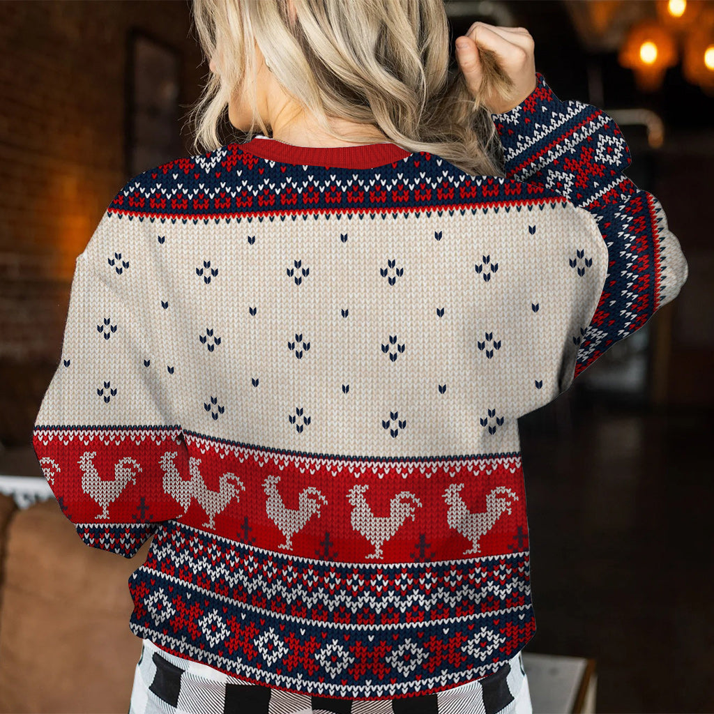 Personalized Chicken Ugly Sweater Funny Gift for Christmas Ugly Sweater GradoCreations