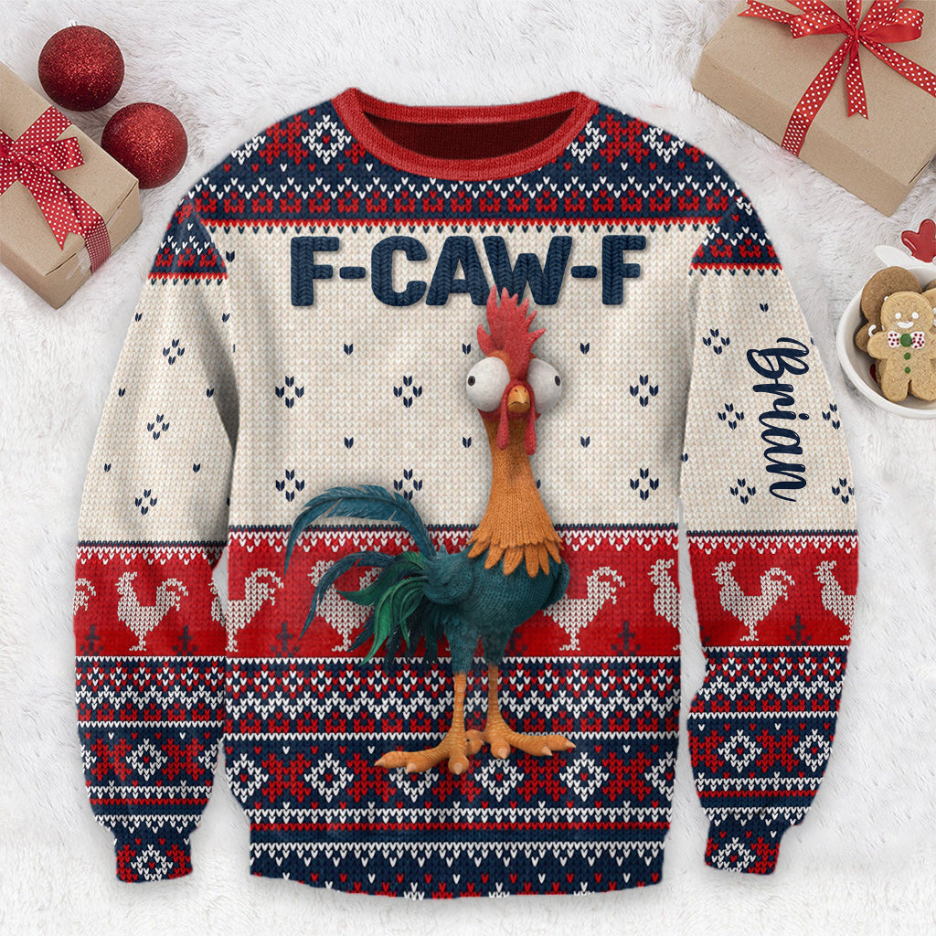Personalized Chicken Ugly Sweater Funny Gift for Christmas Ugly Sweater GradoCreations