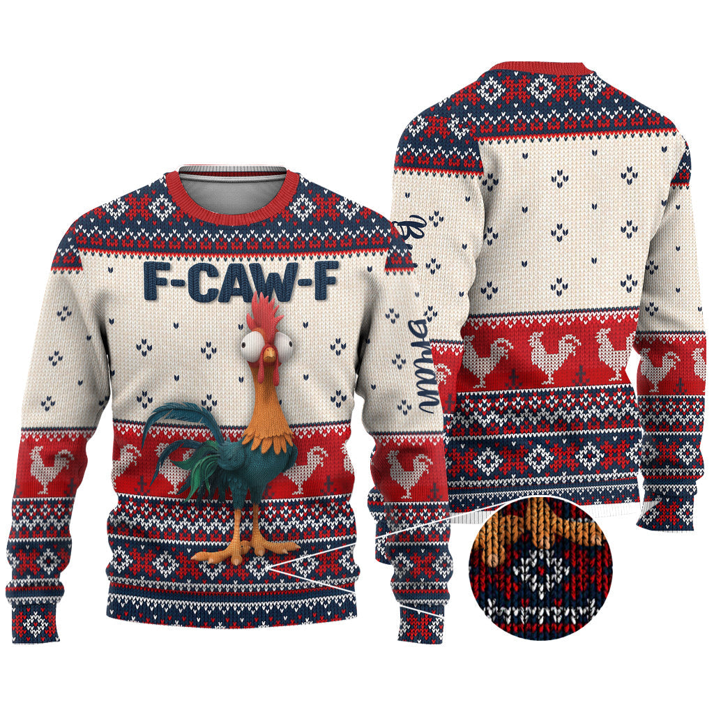 Personalized Chicken Ugly Sweater Funny Gift for Christmas Ugly Sweater GradoCreations