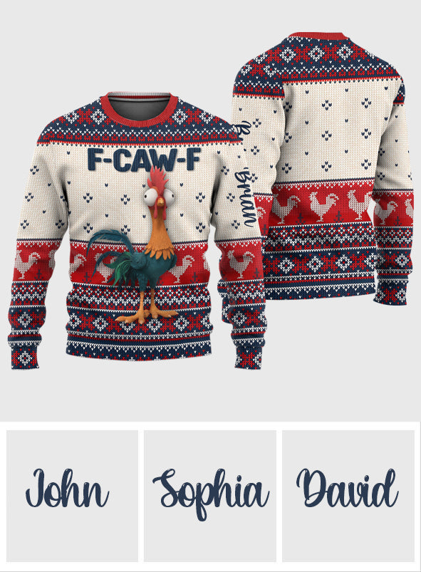 Personalized Chicken Ugly Sweater Funny Gift for Christmas Ugly Sweater GradoCreations