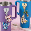 Personalized Ohana Tumbler with Charms - Custom Drinkware Gift Tumbler With Handle GradoCreations