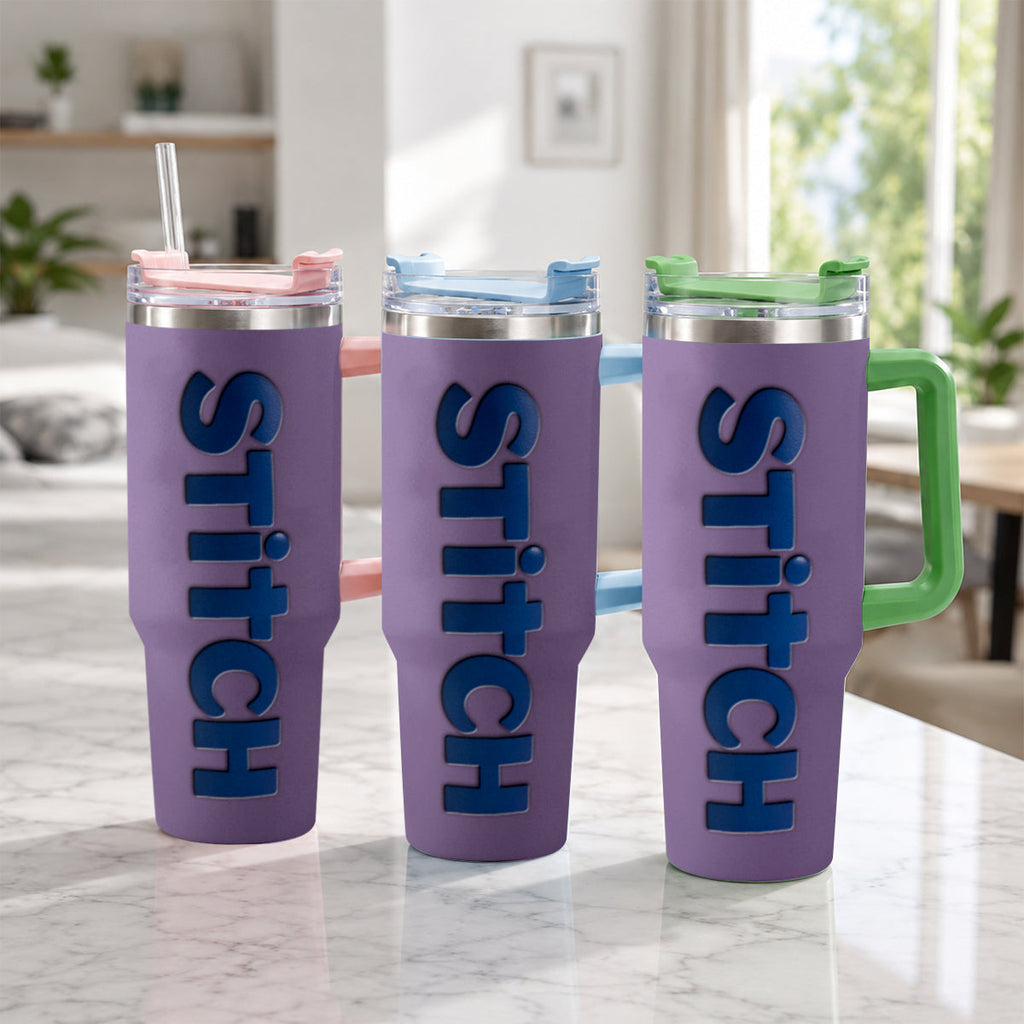 Personalized Ohana Tumbler with Charms - Custom Drinkware Gift Tumbler With Handle GradoCreations
