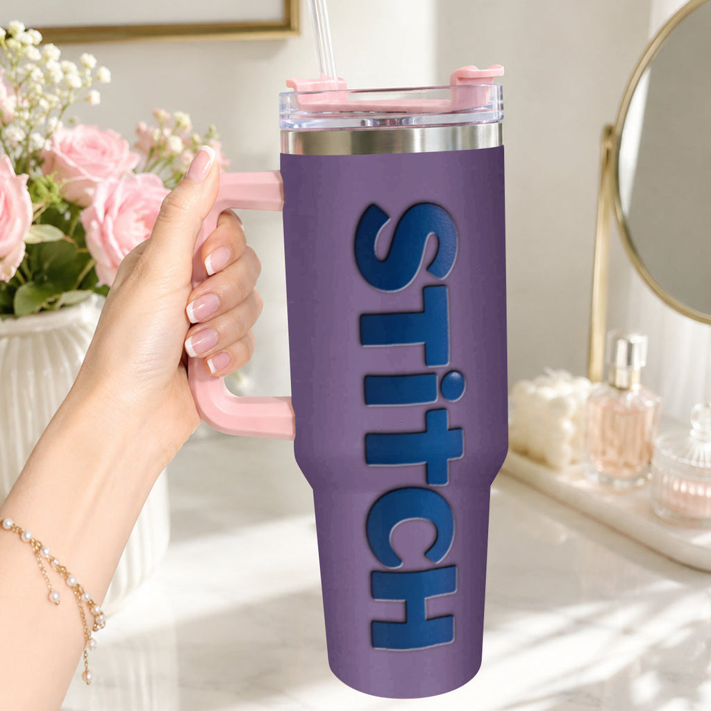 Personalized Ohana Tumbler with Charms - Custom Drinkware Gift Tumbler With Handle GradoCreations