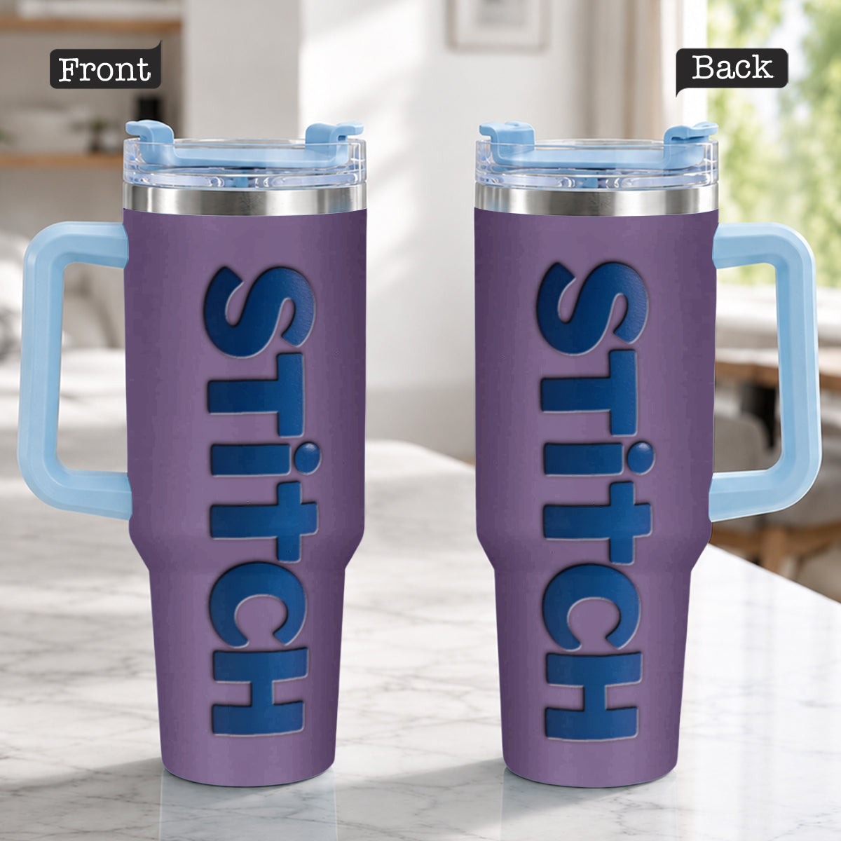 Personalized Ohana Tumbler with Charms - Custom Drinkware Gift Tumbler With Handle GradoCreations