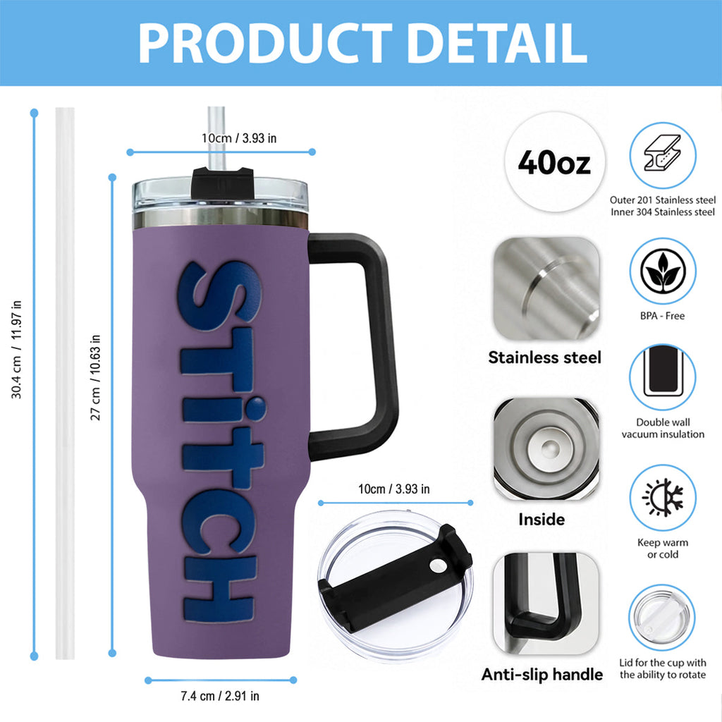 Personalized Ohana Tumbler with Charms - Custom Drinkware Gift Tumbler With Handle GradoCreations