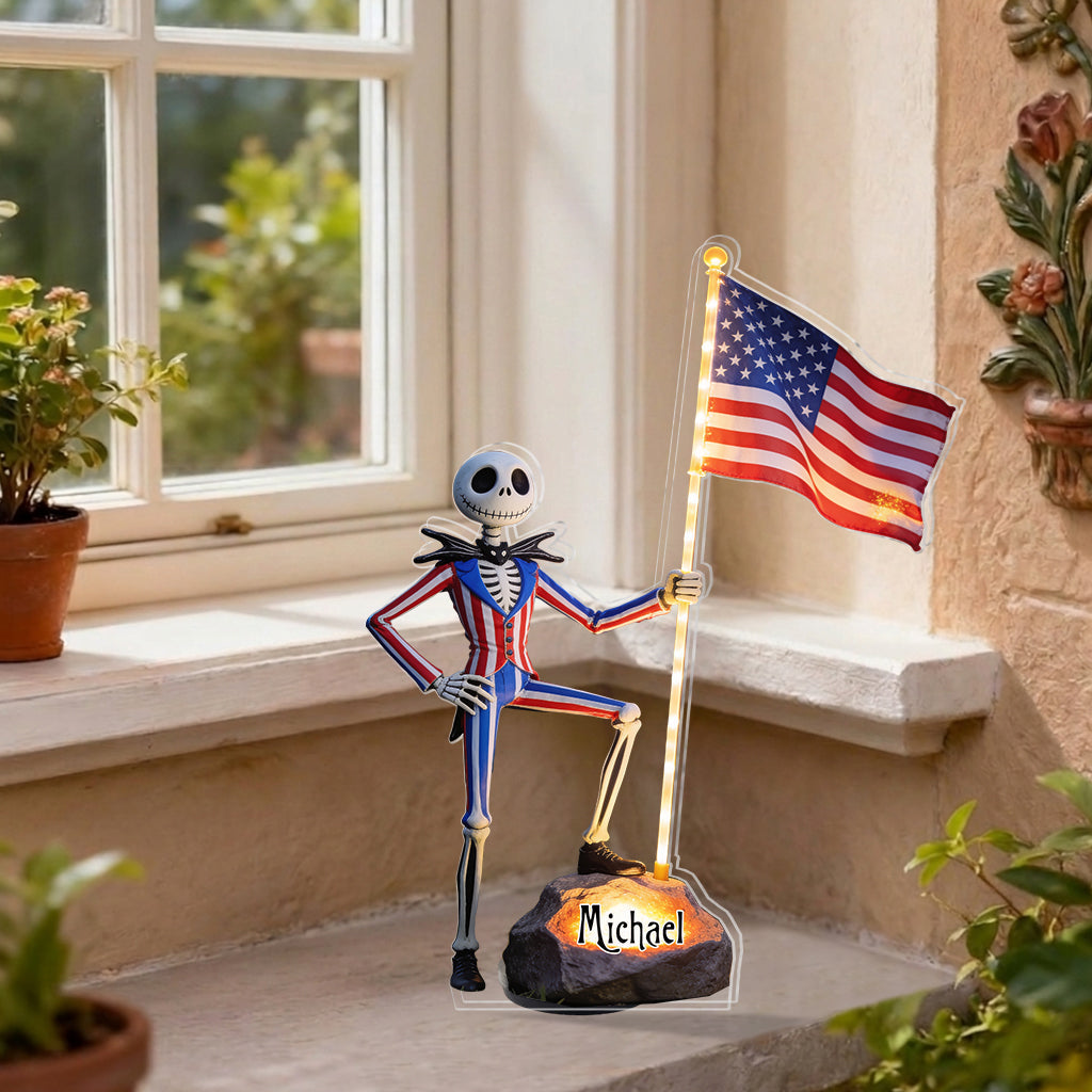 Personalized 4th of July Solar Acrylic Light with Custom Names Solar Acrylic Light GradoCreations