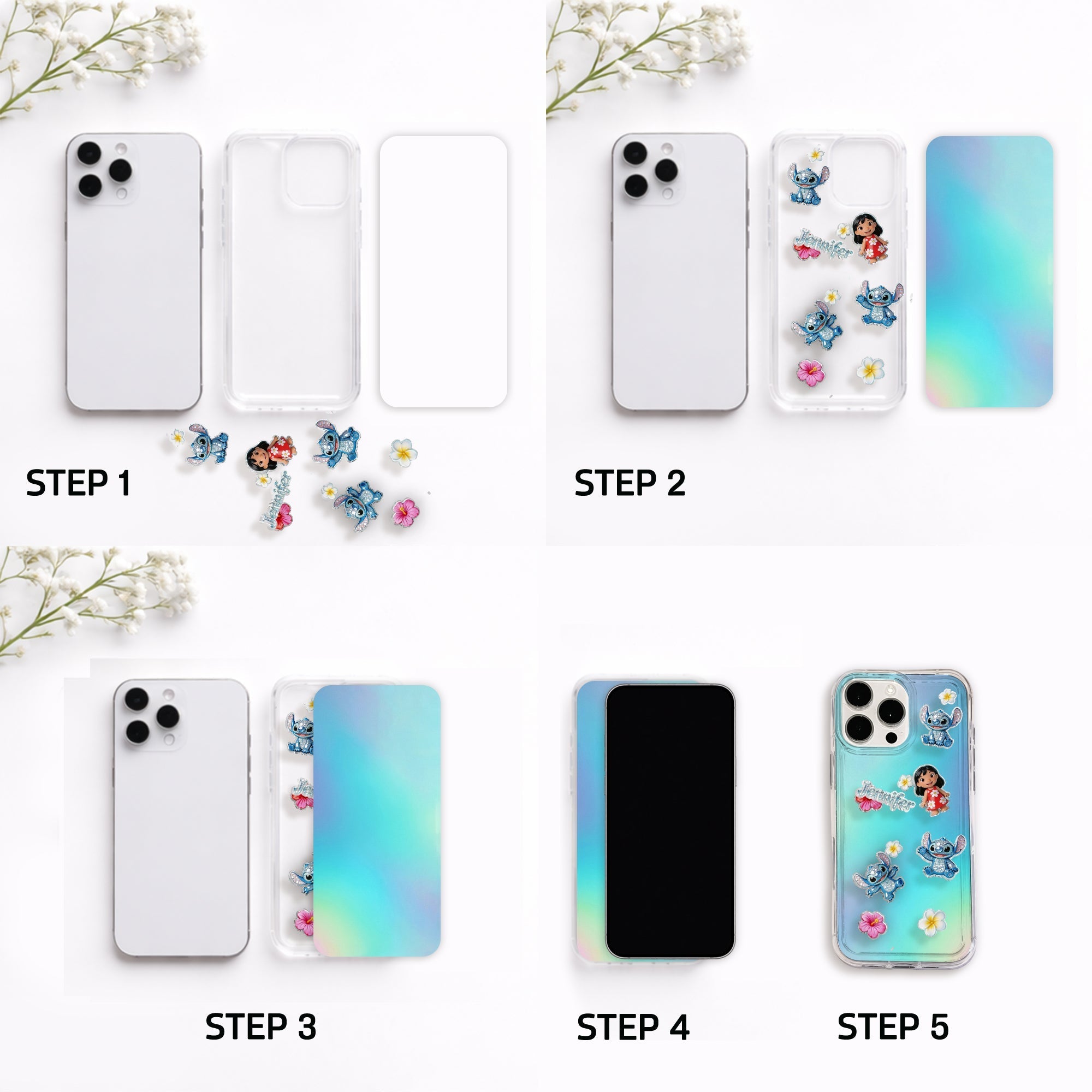 Personalized Shaker Phone Case with Acrylic Charms for Kids Shaker Phone Case GradoCreations