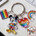 Personalized LGBT Support Keychain with Name Charms Gift Premium Keychain With Charms GradoCreations