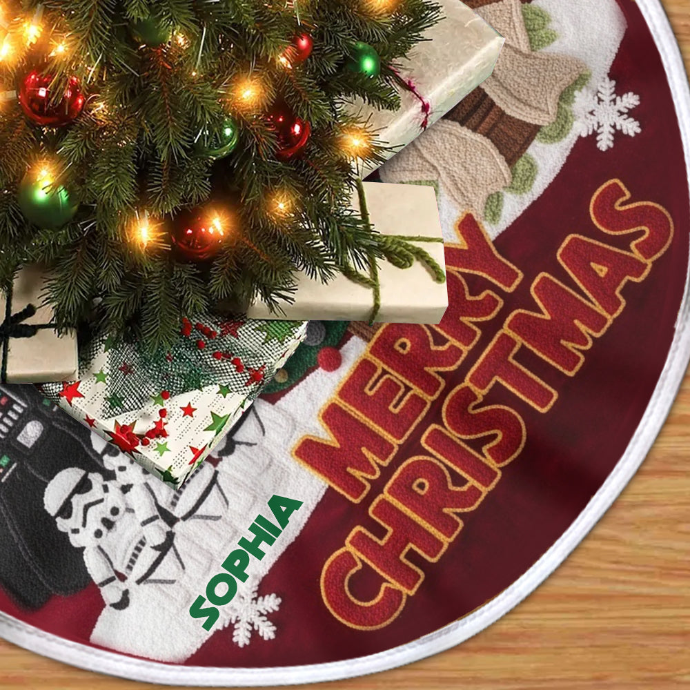 Personalized Star Wars Christmas Tree Skirt Soft Polyester Gift for Family Tree Skirt GradoCreations