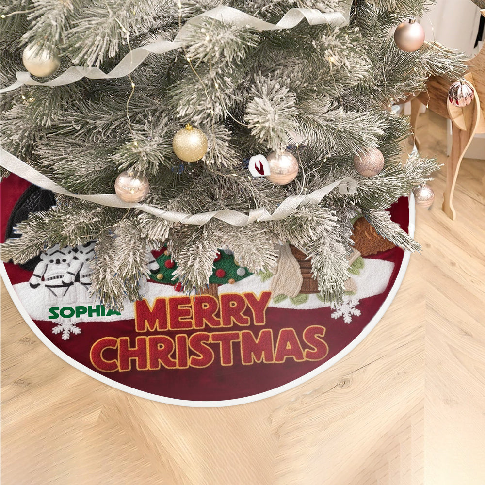 Personalized Star Wars Christmas Tree Skirt Soft Polyester Gift for Family Tree Skirt GradoCreations