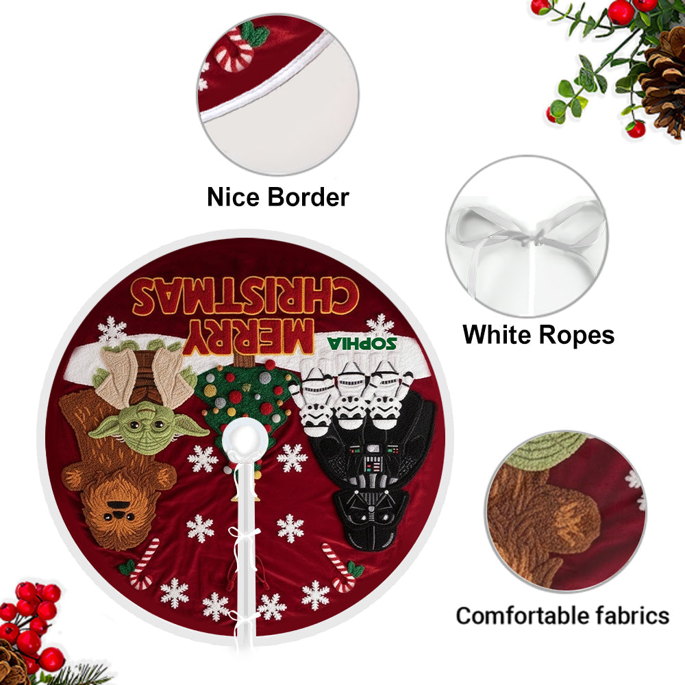 Personalized Star Wars Christmas Tree Skirt Soft Polyester Gift for Family Tree Skirt GradoCreations