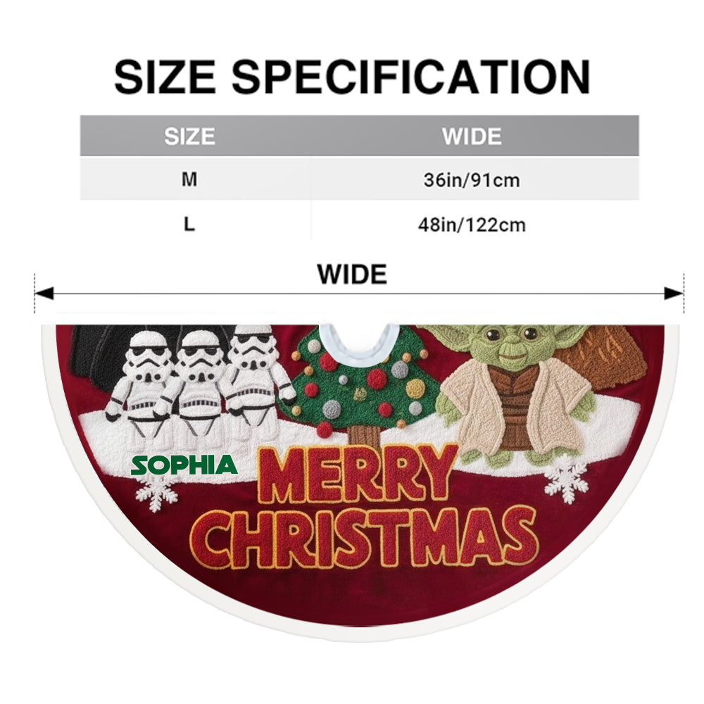 Personalized Star Wars Christmas Tree Skirt Soft Polyester Gift for Family Tree Skirt GradoCreations