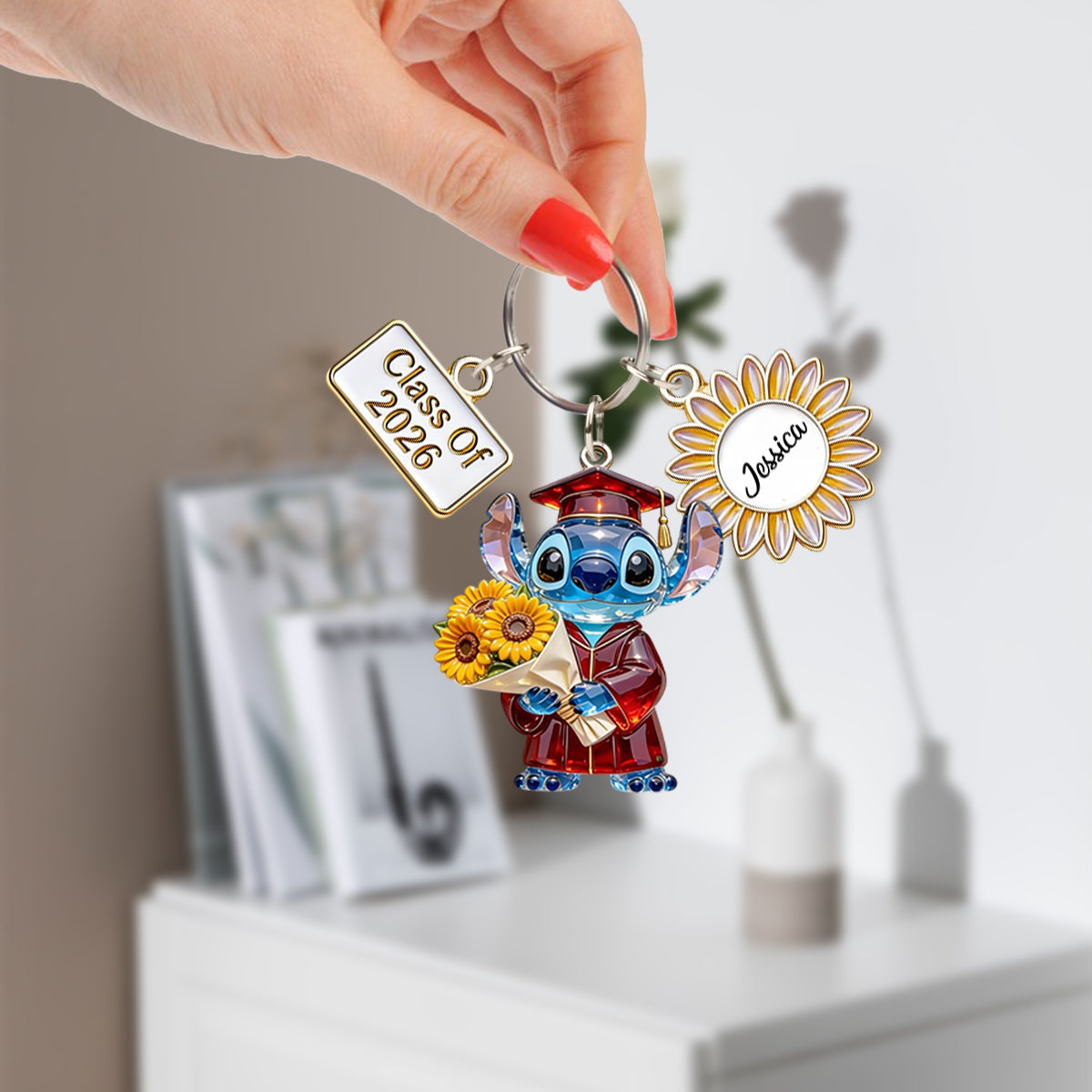 Personalized Class of 2026 Keychain with Charms for Graduation Keychain with Charms GradoCreations