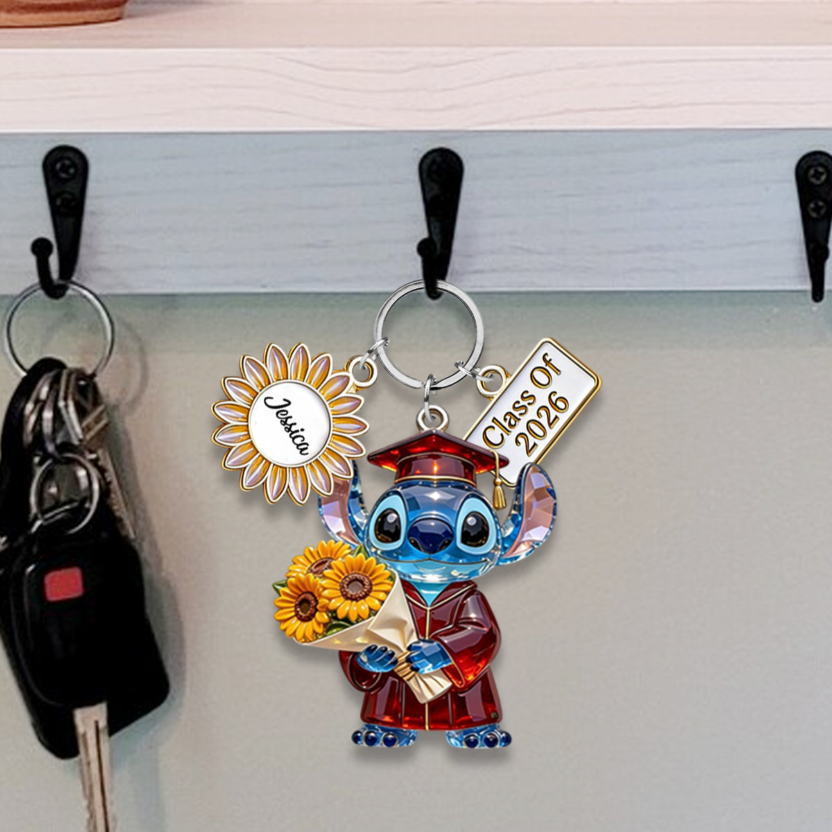 Personalized Class of 2026 Keychain with Charms for Graduation Keychain with Charms GradoCreations