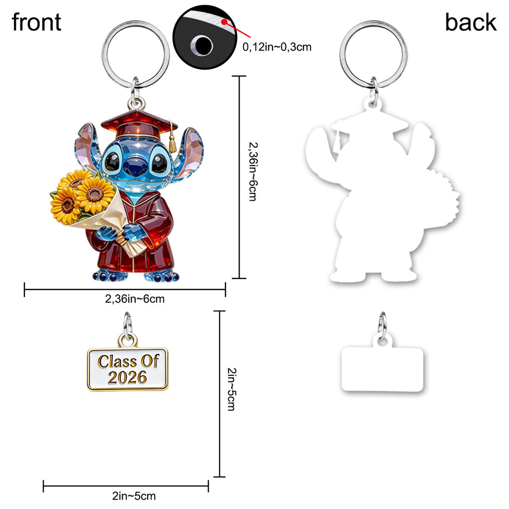 Personalized Class of 2026 Keychain with Charms for Graduation Keychain with Charms GradoCreations